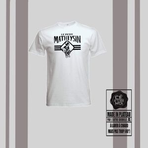 T-Shirt "Le Petit Matheysin" Version Rugby Blanc