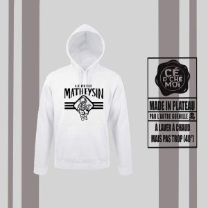 Pull à capuche "Le Petit Matheysin" Version Mineur Blanc