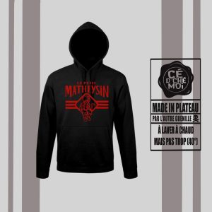 Pull à capuche "Le Petit Matheysin" Version Mineur Noir