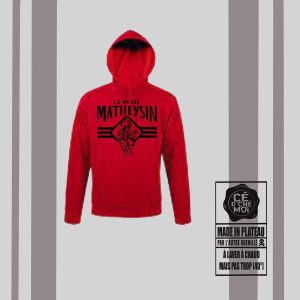 Pull à capuche "Le Petit Matheysin" Version Mineur Rouge
