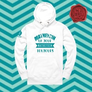 Pull à Capuche "Matheysin un Jour, Matheysin Toujours" Blanc