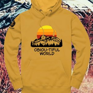 Pull à Capuche "Obiou Tiful World" Sable