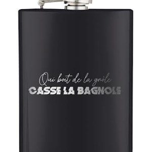Flasque Metallique "Qui boit de la gnôle"
