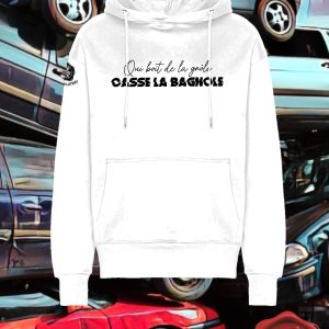 Pull à Capuche "Qui boit de la gnôle" Blanc