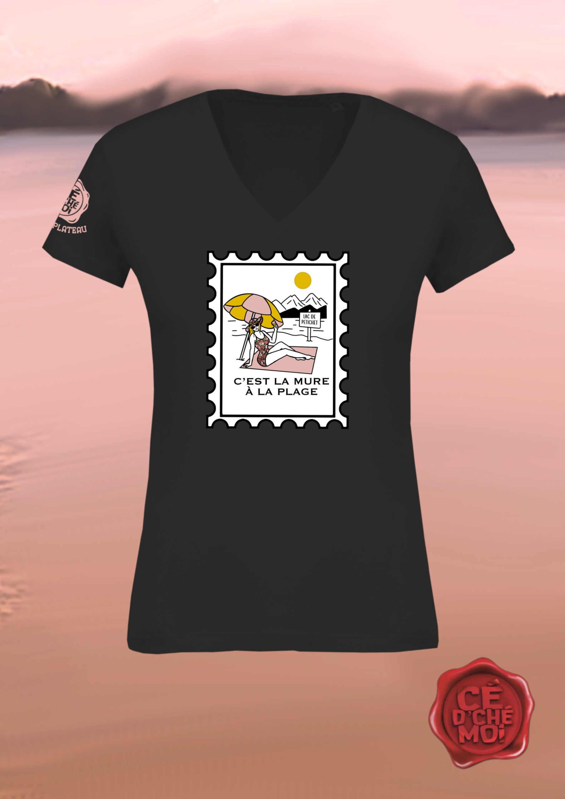 T-Shirt "La Mure à la plage" Version Noir