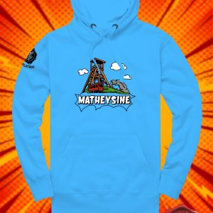 Pull à Capuche "Matheysine Comics" Bleu Turquoise