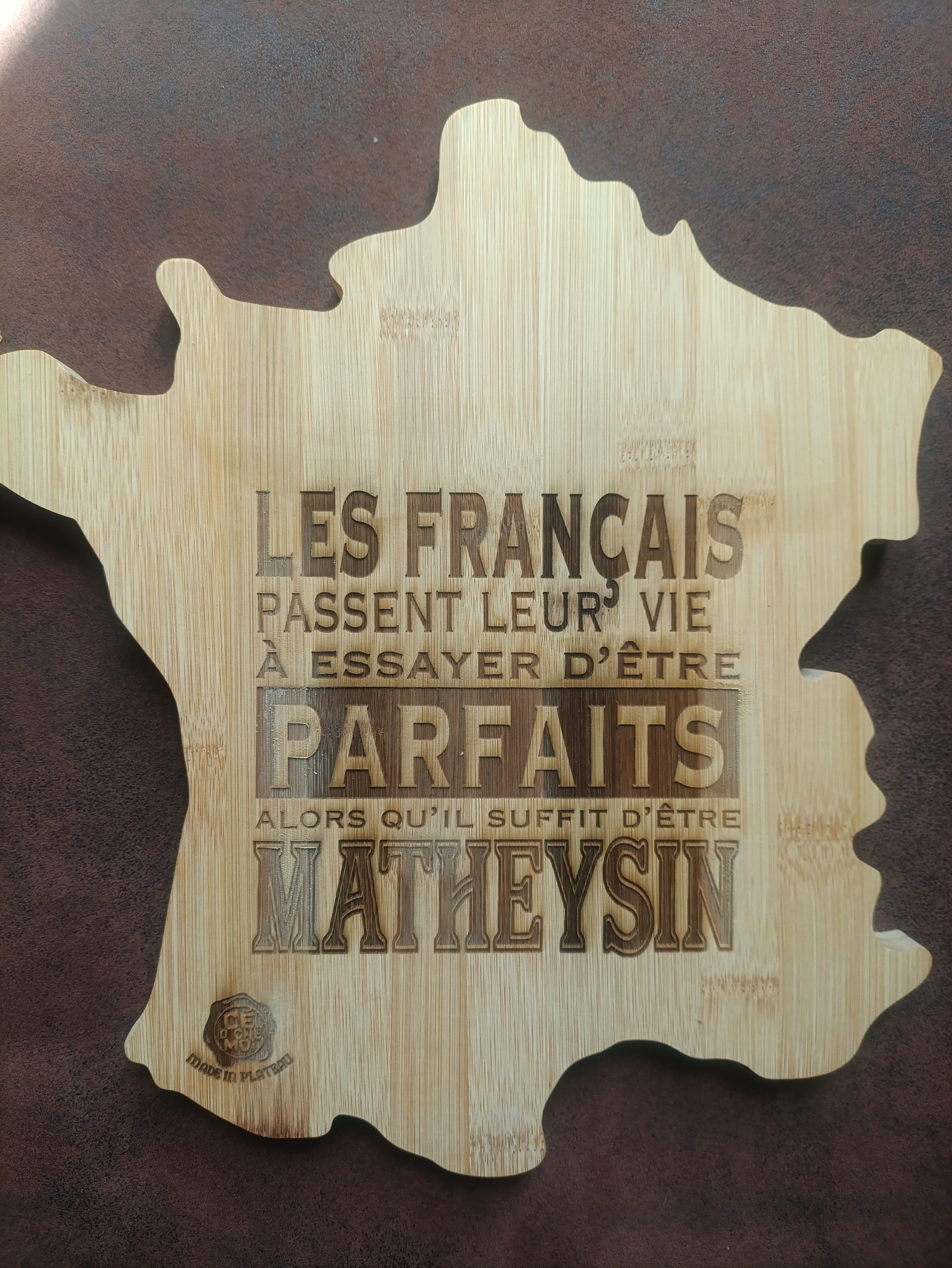 Planche à découper Carte de France "Français Matheysin"