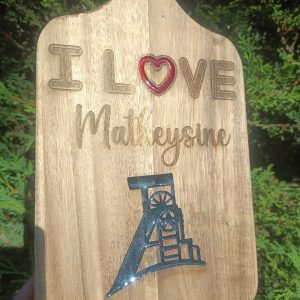 Planche à découper décorative "Love Matheysine" Version Puit