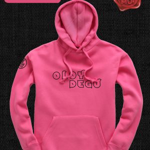 Pull à Capuche Brodé "Oloy Degu" Rose