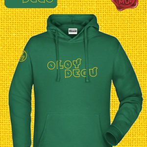 Pull à Capuche Brodé "Oloy Degu" Vert