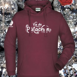 Pull à Capuche "Vie de Patachon" Bordeaux