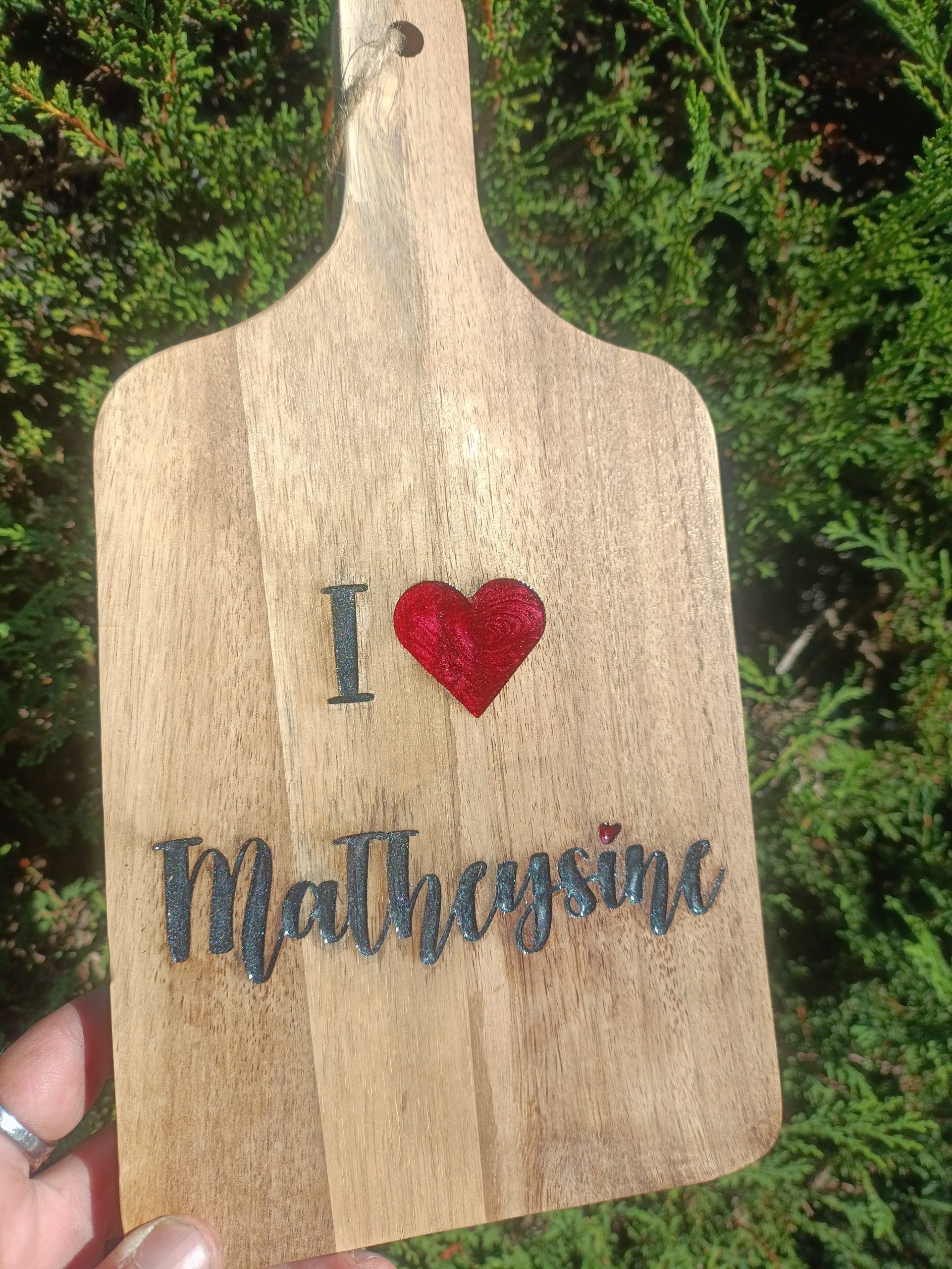 Planche à découper décorative "Love Matheysine"